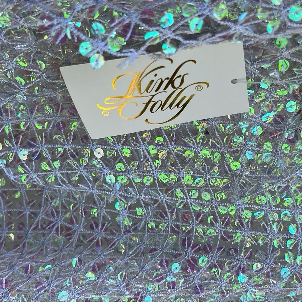 🆕 Scarf Iridescent Sequin Poncho Beach Cruise Wedding Sparkle Kirks Folly Wrap